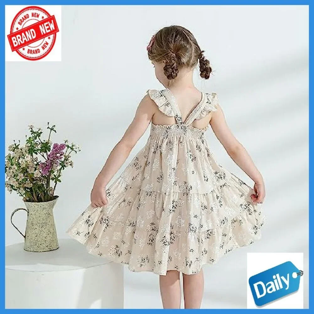 Toddler Girls Cotton Blend Sleeveless Tutu Dress Summer Playwear